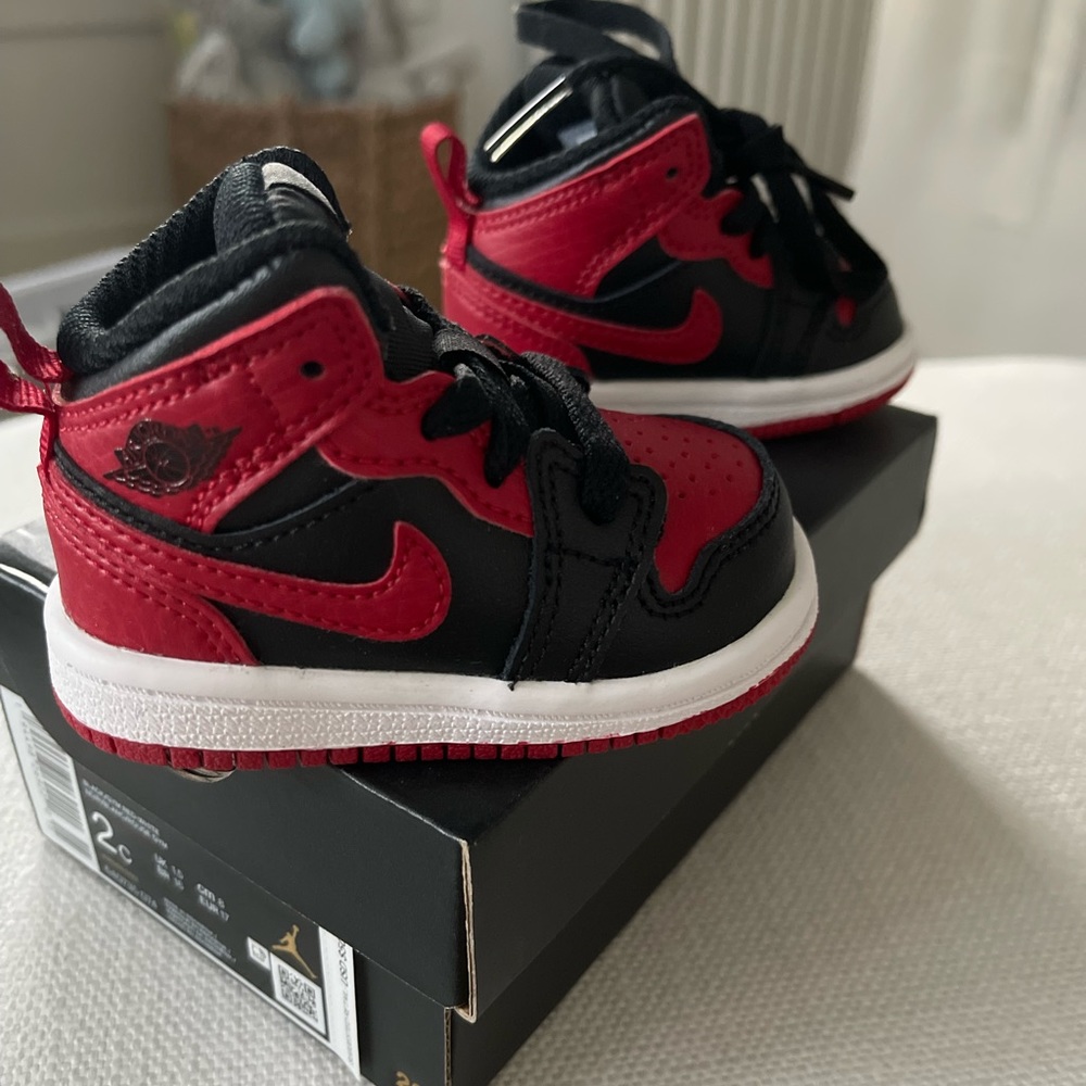 Jordan 1 Mid Sneakers for baby size 2!